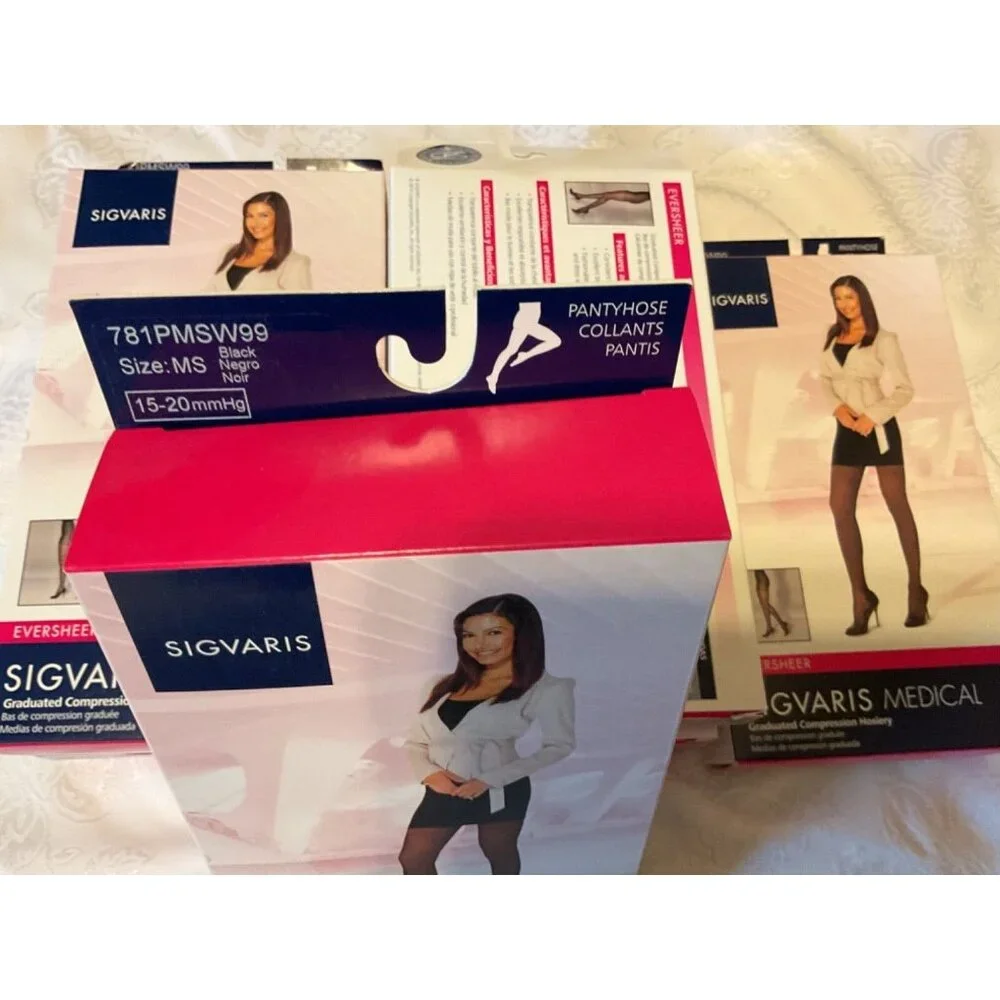 Sigvaris 781P MS W99 EverSheer 15-20mmHg Compression Pantyhose Black Sheer MS
